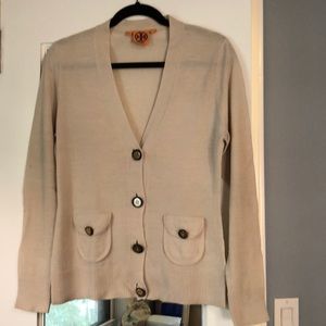 Cream Tory Burch cardigan
